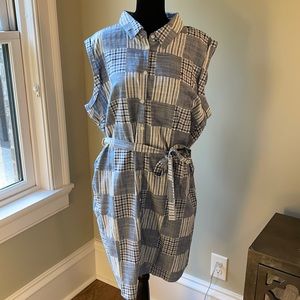 Tommy Hilfiger Cotton Patchwork Belted Shirtdress